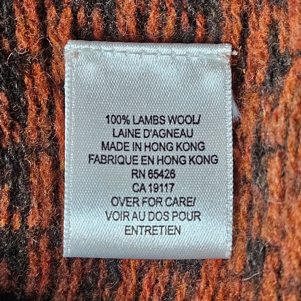 David Brooks Vintage Pumpkin Brown Houndstooth Lambswool Knit Sweater Blazer - Picture 10 of 15